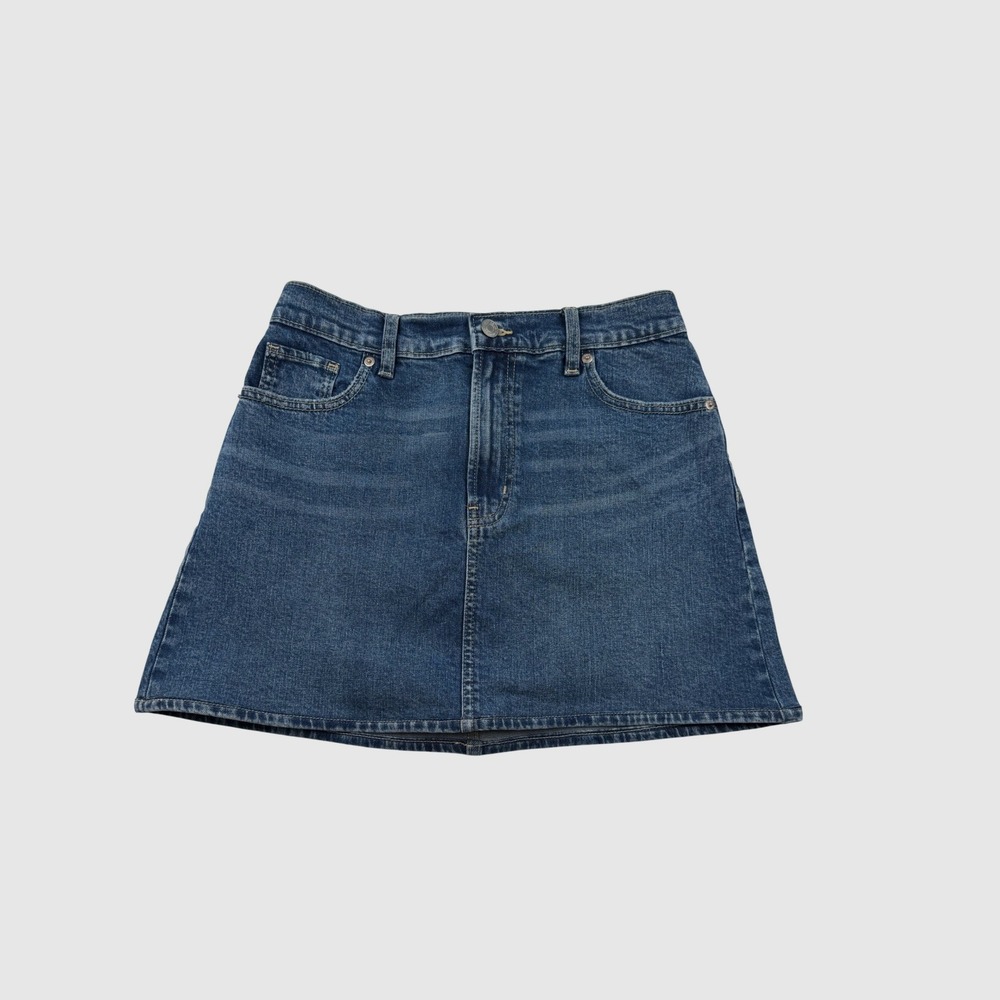 Gap Denim Mini Skirt Womens 27 Blue A-Line Five Pocket Mid Wash